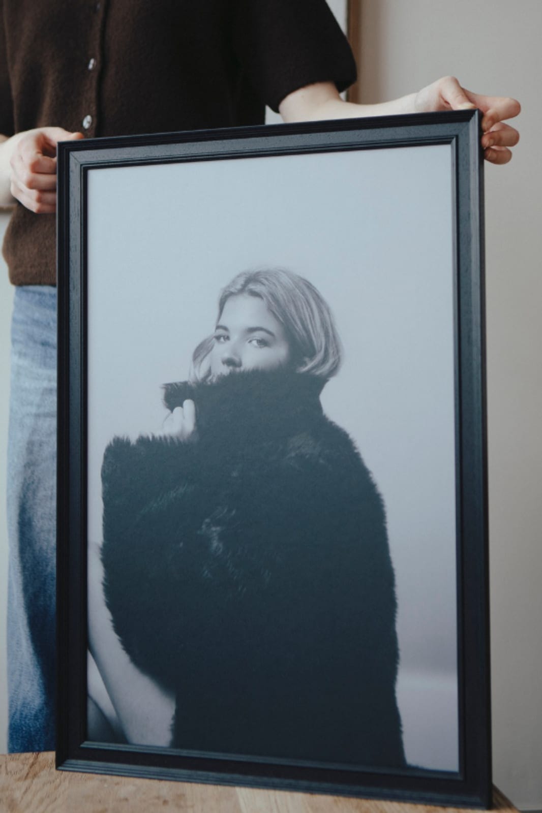A framed Body & Soul portrait living on the wall of a guest's home, the reveal made real.